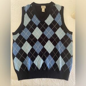 EUC LL Bean Men’s Argyle Vest ~ 100% Lambswool Medium